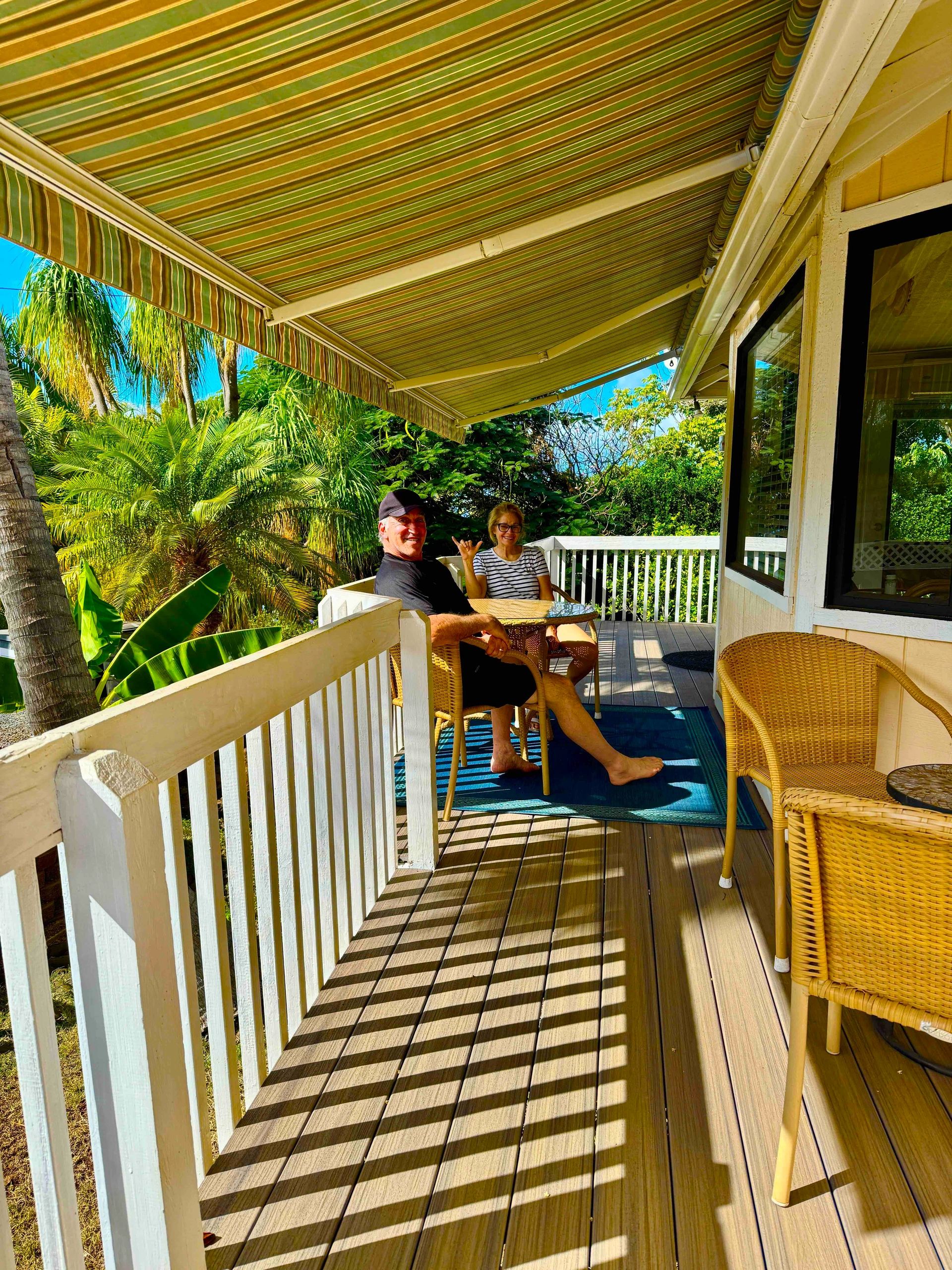Palm Cottage outdoor deck and patio
